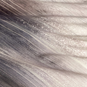VILZSTUDIOS taupe-grey and ivory ombré satin duvet cover set with subtle ripple patterning and flanged borders