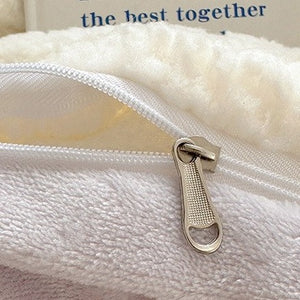 VILZSTUDIOS pastel and neutral teddy fleece bedding set with curly texture and stitched channels