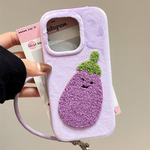 VILZSTUDIOS Textured phone case with eggplant design