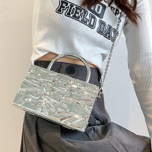 VILZSTUDIOS Stylish textured metal link bag