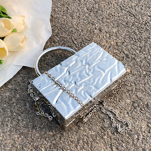 VILZSTUDIOS Stylish textured metal link bag