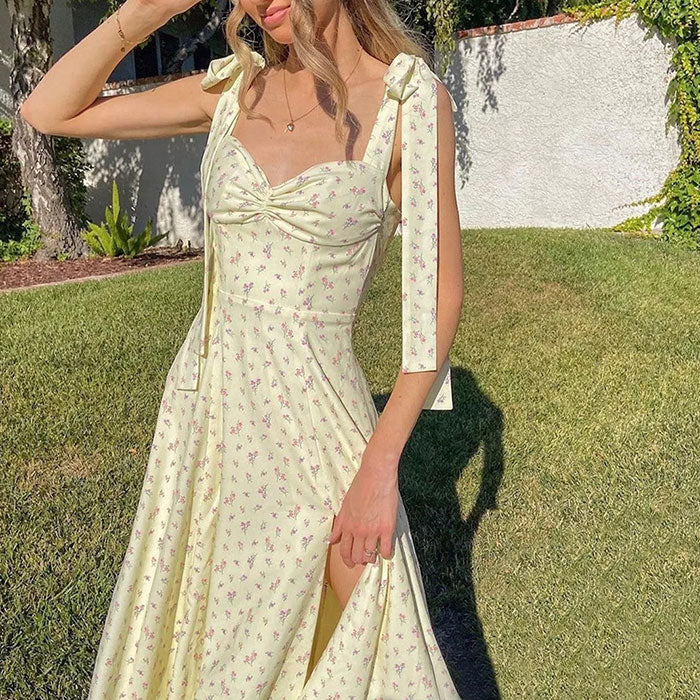 VILZSTUDIOS Tie strap rustic midi dress for women