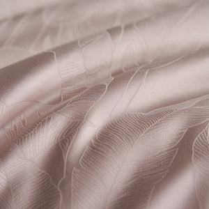 VILZSTUDIOS tonal jacquard duvet cover set in blush pink, silver gray, champagne ivory and charcoal with flanged pillowcases