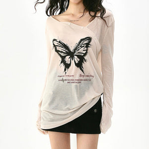 VILZSTUDIOS Elegant butterfly print top for stylish outfits