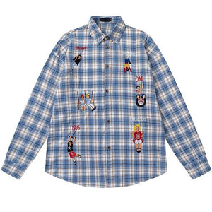 VILZSTUDIOS Trendy embroidered plaid shirt from VILZSTUDIOS