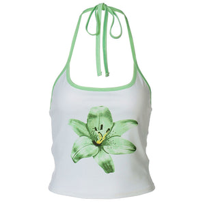 VILZSTUDIOS Tropical flower halter top for stylish summer outfits