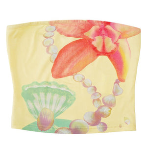 VILZSTUDIOS Tropical inspired tube top with seashell and floral print