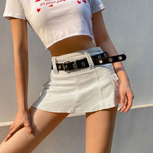 VILZSTUDIOS Textured mini skirt for streetwear fashion