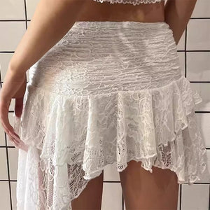 VILZSTUDIOS Asymmetrical lace mini skirt for stylish outfits
