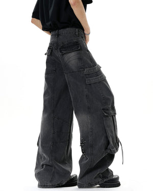 VILZSTUDIOS Stylish cargo denim jeans for streetwear fashion