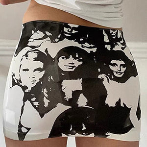VILZSTUDIOS Aesthetic print skirt for urban fashion
