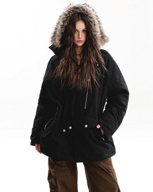 VILZSTUDIOS Fur-trimmed oversized parka for urban fashion