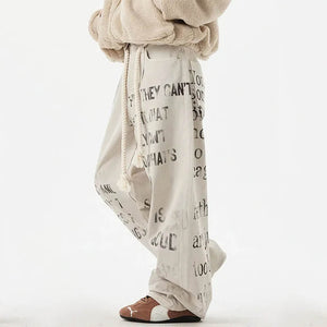 VILZSTUDIOS Urban graffiti denim trousers for streetwear fashion