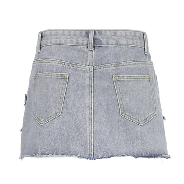 VILZSTUDIOS Stylish denim skirt with star design