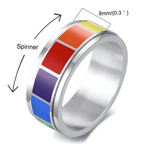 VILZSTUDIOS Colorful spinner fidget ring for anxiety relief