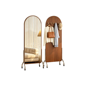 VILZSTUDIOS warm brown arched-top mirror and coat rack set