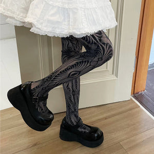 VILZSTUDIOS Geometric pattern tights for stylish legwear