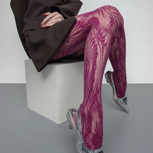 VILZSTUDIOS Geometric pattern tights for stylish legwear