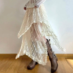 VILZSTUDIOS Asymmetrical lace skirt from VILZSTUDIOS