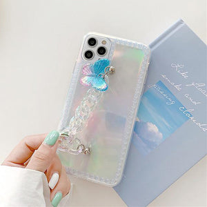 VILZSTUDIOS Whimsical Butterfly Chain Phone Case for iPhone