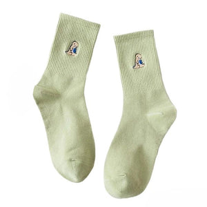 VILZSTUDIOS Dino embroidery cozy socks by VILZSTUDIOS