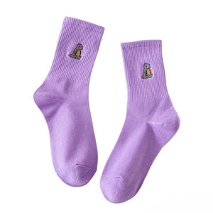 VILZSTUDIOS Dino embroidery cozy socks by VILZSTUDIOS