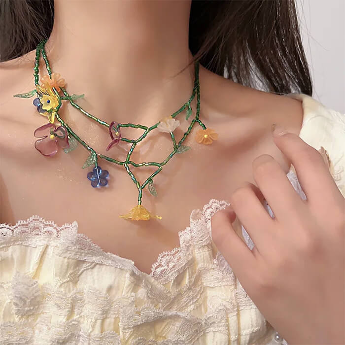 VILZSTUDIOS Layered floral necklace from VILZSTUDIOS
