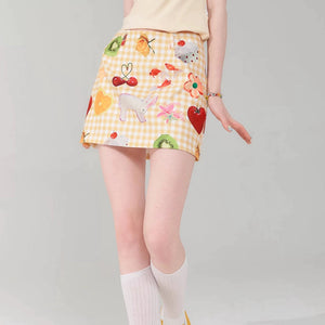 VILZSTUDIOS Whimsical gingham high-waist skirt from VILZSTUDIOS