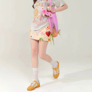 VILZSTUDIOS Whimsical gingham high-waist skirt from VILZSTUDIOS