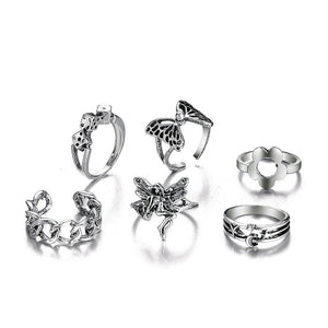 VILZSTUDIOS Whimsical grunge aesthetic ring set for fashion lovers
