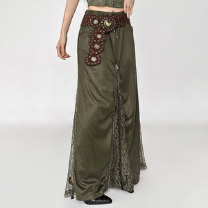 VILZSTUDIOS Lace-slit maxi skirt from VILZSTUDIOS
