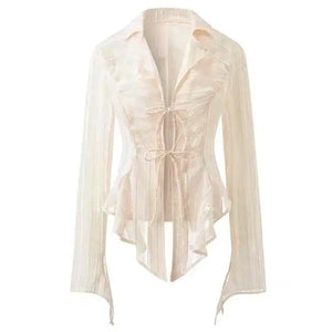 VILZSTUDIOS Lace up shirt from VILZSTUDIOS