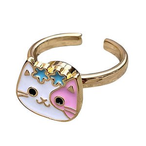 VILZSTUDIOS Pastel cat anxiety ring with spinning design