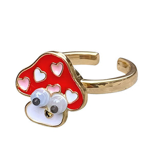 VILZSTUDIOS Whimsical spinning mushroom ring for anxiety relief