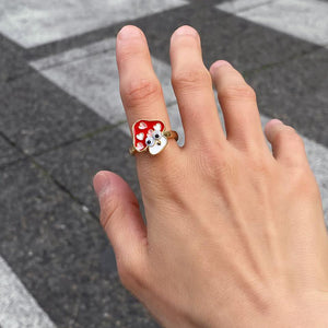 VILZSTUDIOS Whimsical spinning mushroom ring for anxiety relief