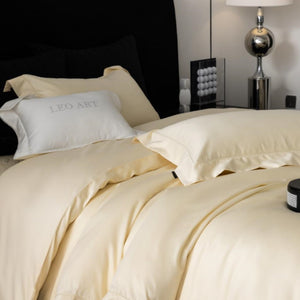 VILZSTUDIOS champagne taupe, blush pink, and silver gray duvet cover set with wide flange borders