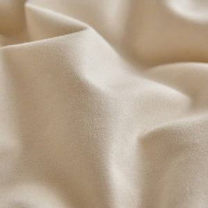VILZSTUDIOS neutral two-tone reversible duvet cover set with wooden button pillowcases