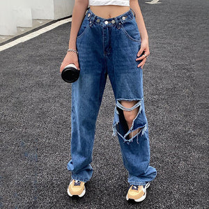 VILZSTUDIOS Worn baggy denim jeans for streetwear fashion
