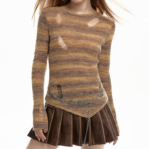 VILZSTUDIOS Striped knit sweater for streetwear style