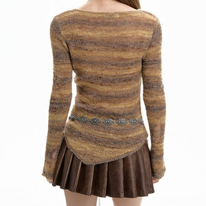 VILZSTUDIOS Striped knit sweater for streetwear style