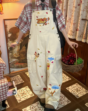 VILZSTUDIOS Y2K-inspired embroidered cargo overalls for casual streetwear