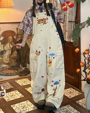VILZSTUDIOS Y2K-inspired embroidered cargo overalls for casual streetwear