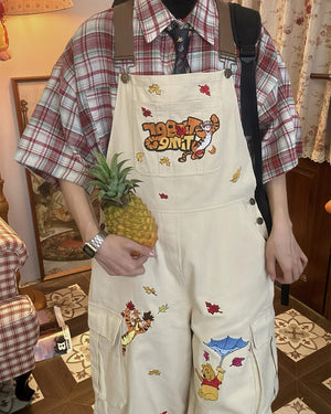 VILZSTUDIOS Y2K-inspired embroidered cargo overalls for casual streetwear