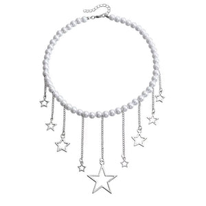 VILZSTUDIOS Pearl necklace with star charms