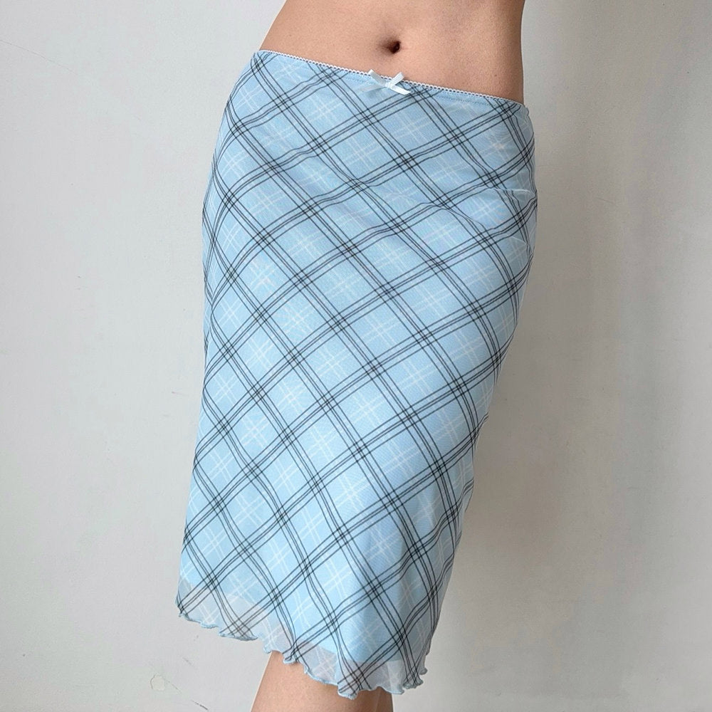 VILZSTUDIOS Y2K plaid midi skirt
