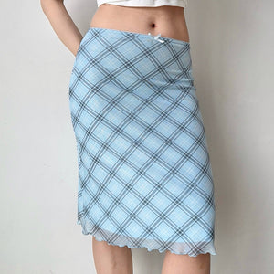 VILZSTUDIOS Y2K plaid midi skirt