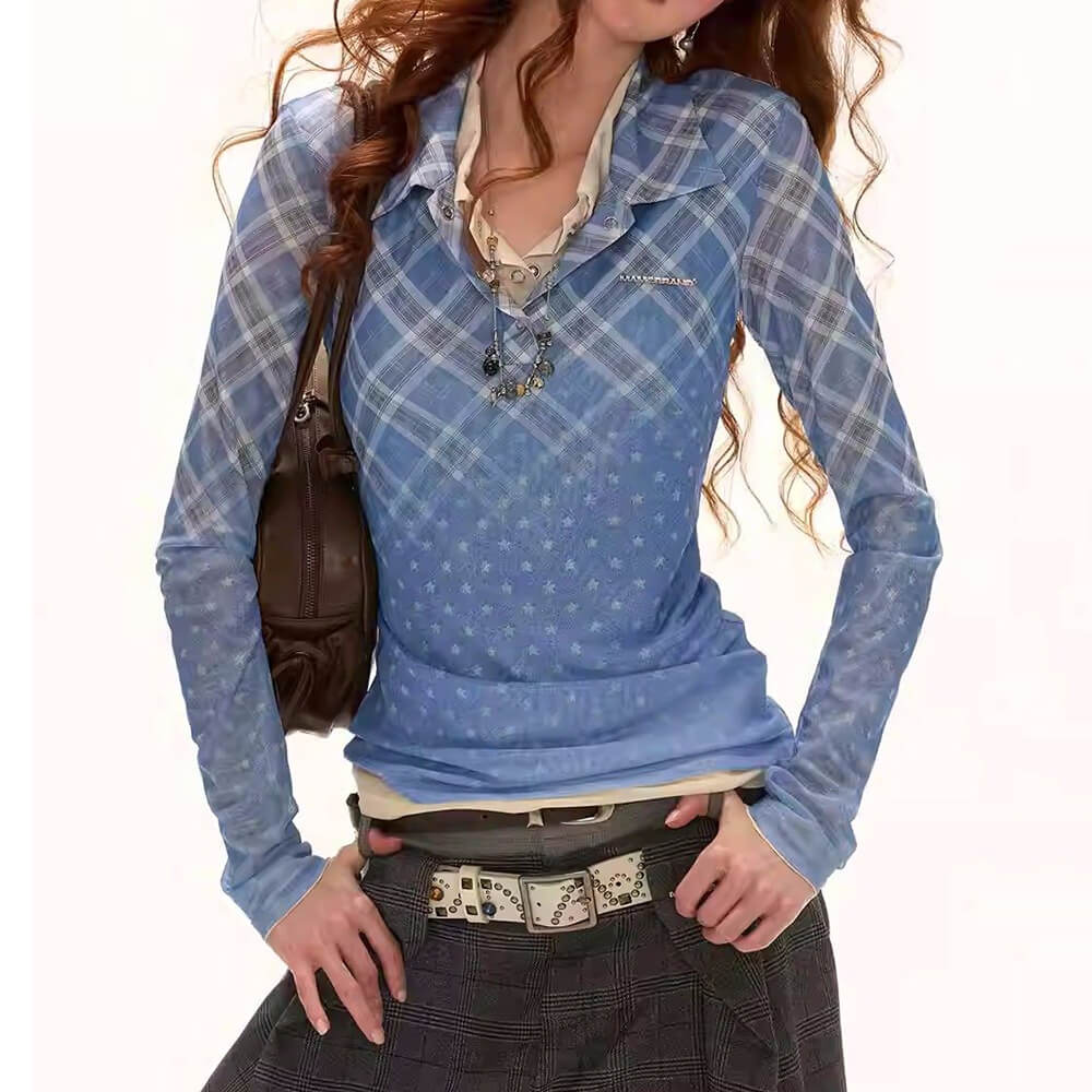 VILZSTUDIOS Y2K checkered tailored shirt from VILZSTUDIOS
