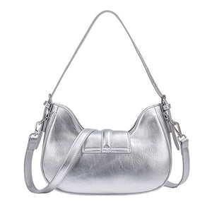 VILZSTUDIOS Chic mini shoulder bag with silver design and oval buckle