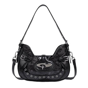VILZSTUDIOS Chic mini shoulder bag with silver design and oval buckle