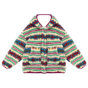 VILZSTUDIOS Stylish multicolor zip-up jacket with oversized sleeves